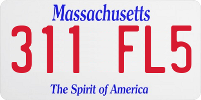 MA license plate 311FL5