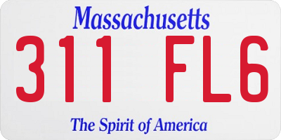 MA license plate 311FL6