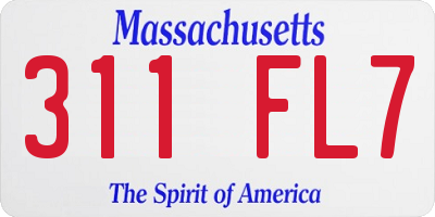 MA license plate 311FL7