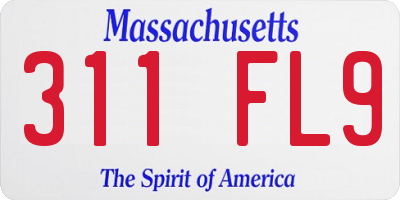 MA license plate 311FL9