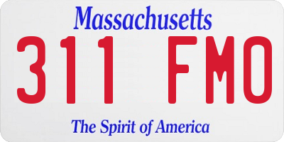 MA license plate 311FM0