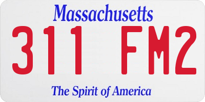 MA license plate 311FM2