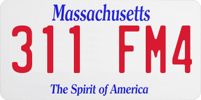 MA license plate 311FM4