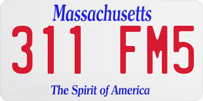 MA license plate 311FM5