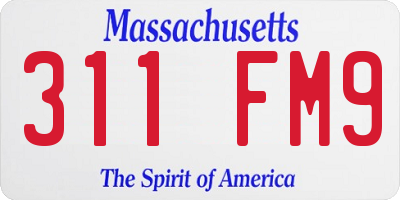 MA license plate 311FM9