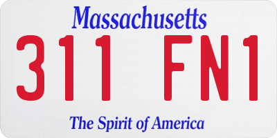 MA license plate 311FN1