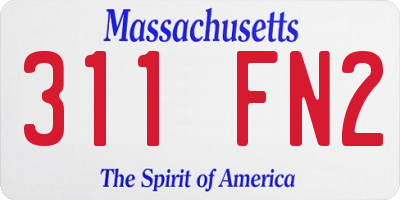 MA license plate 311FN2