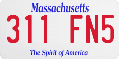 MA license plate 311FN5