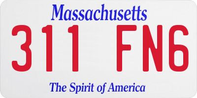 MA license plate 311FN6