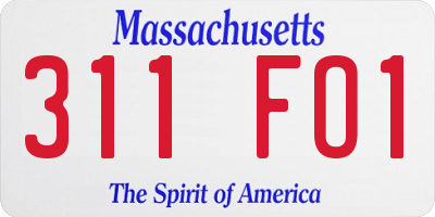 MA license plate 311FO1