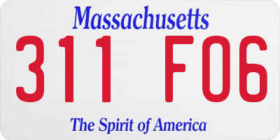 MA license plate 311FO6