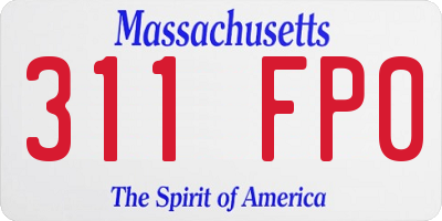 MA license plate 311FP0