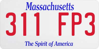 MA license plate 311FP3