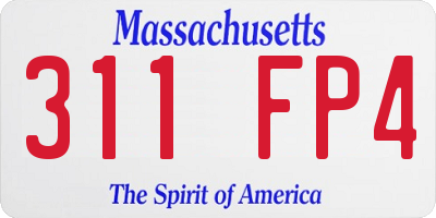 MA license plate 311FP4