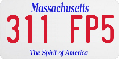 MA license plate 311FP5