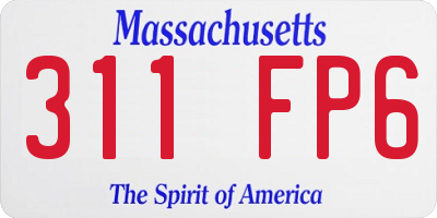MA license plate 311FP6