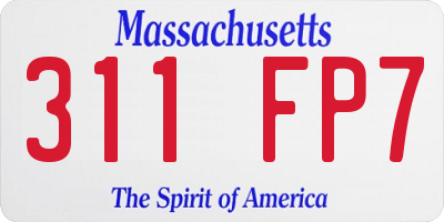 MA license plate 311FP7