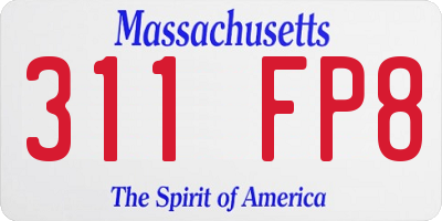MA license plate 311FP8