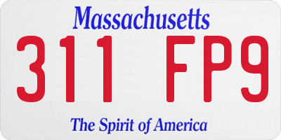 MA license plate 311FP9