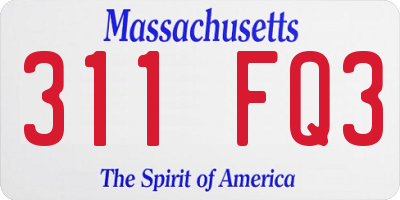 MA license plate 311FQ3