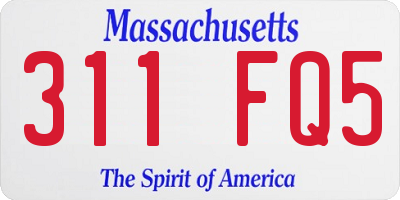 MA license plate 311FQ5