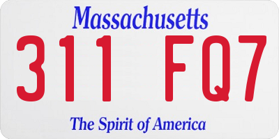 MA license plate 311FQ7