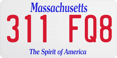MA license plate 311FQ8