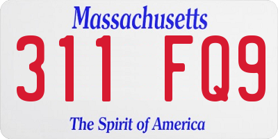 MA license plate 311FQ9
