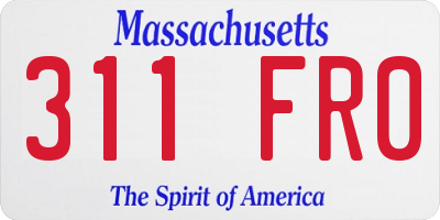 MA license plate 311FR0