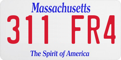 MA license plate 311FR4