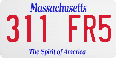 MA license plate 311FR5