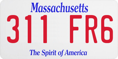 MA license plate 311FR6