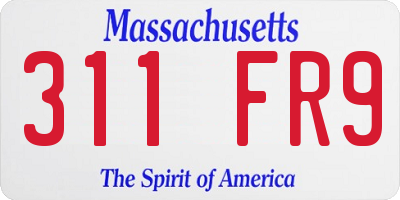 MA license plate 311FR9