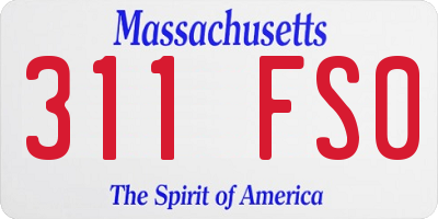 MA license plate 311FS0