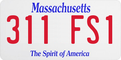 MA license plate 311FS1