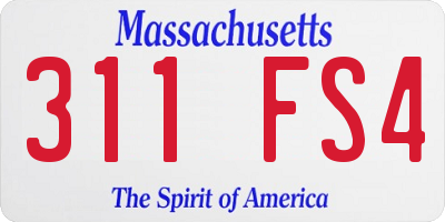 MA license plate 311FS4