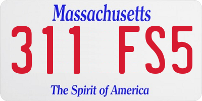 MA license plate 311FS5