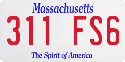 MA license plate 311FS6