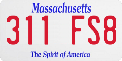 MA license plate 311FS8