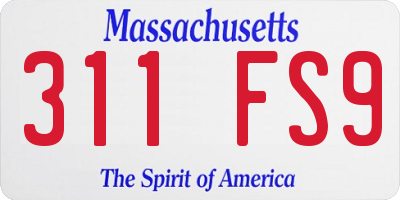 MA license plate 311FS9