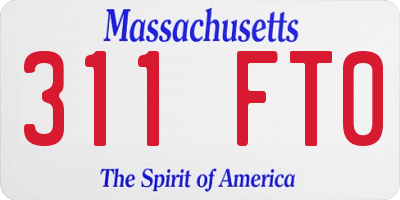 MA license plate 311FT0