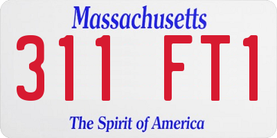 MA license plate 311FT1
