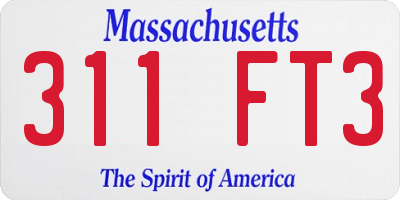 MA license plate 311FT3
