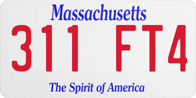 MA license plate 311FT4