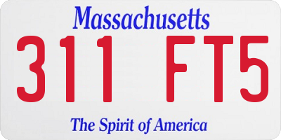 MA license plate 311FT5
