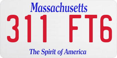 MA license plate 311FT6