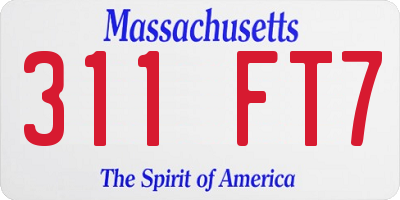 MA license plate 311FT7