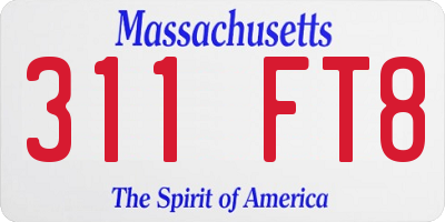 MA license plate 311FT8
