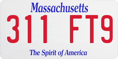 MA license plate 311FT9