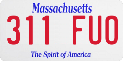 MA license plate 311FU0
